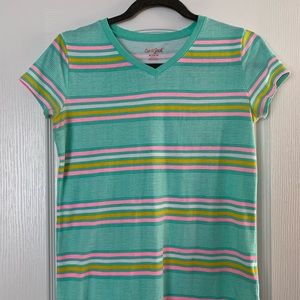 Cat & Jack Striped V-neck Tee Shirt